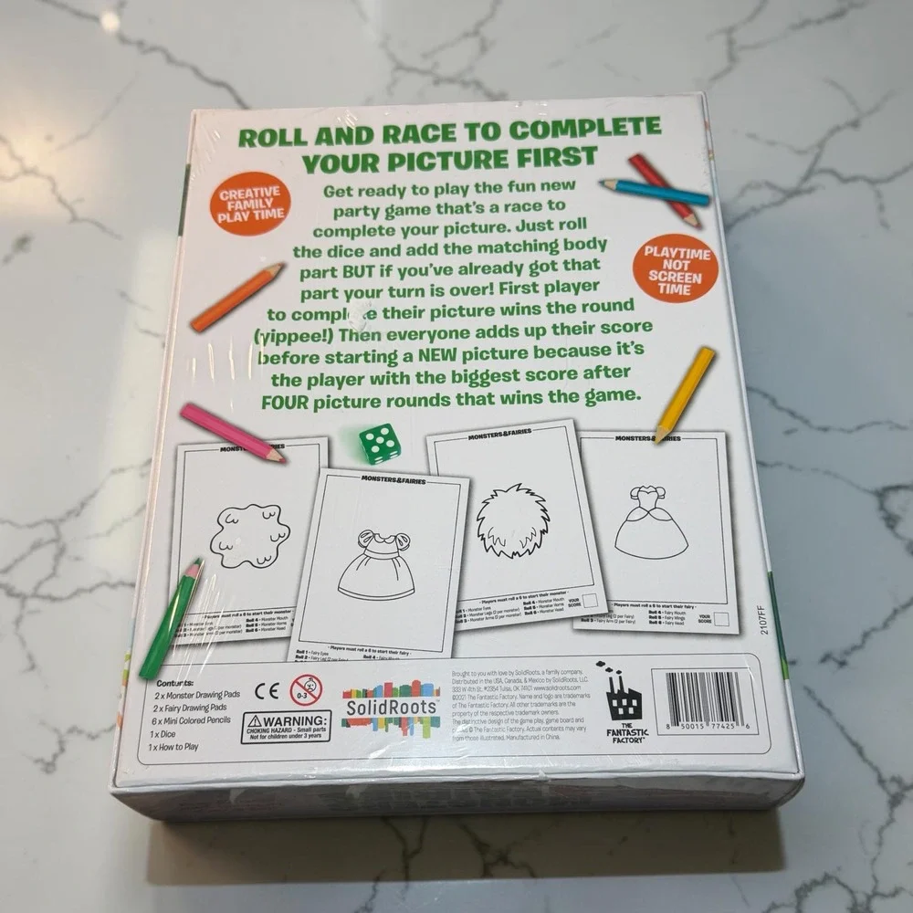 SolidRoots Monsters & Fairies Game Kids New Drawing Activity Kit